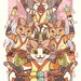 Fluffy Bunny Dango! - 11x17' Print - Monster Hunter Rise Palico Fan Art