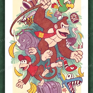 Donkey Kong Country - 11x17" Fan Kunstdruck
