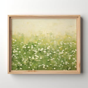 Impressionist Clover Field Oil Painting, Printable Clover Field Wall Art, Impasto Clovers, Farmhouse Rustic, Muted Colors, Irish Countryside