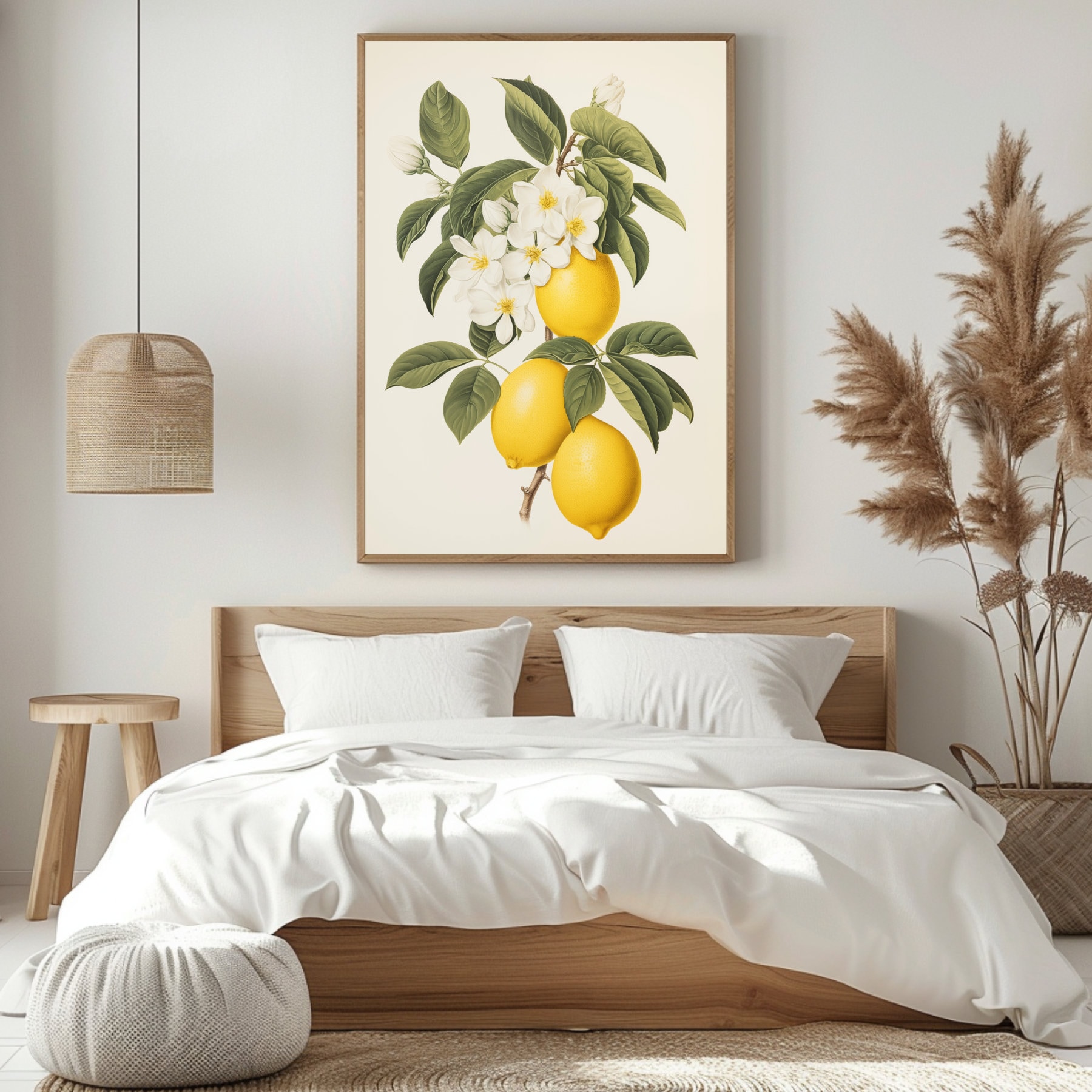 Vintage Lemons Print, Printable Lemon Wall Art, Digital Fruit Kitchen ...