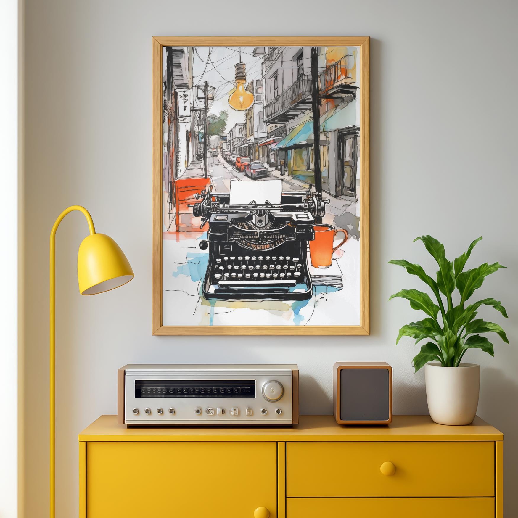 Vintage Typewriter Print, Printable Typewriter Illustration, Beat ...