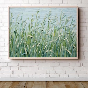 Prairie Grass Print, druckbare wilde Grasfeld Malerei Grasland Wandkunst Landschaft Bauernhaus beruhigende Dekoration rustikale Natur ruhige Kunst