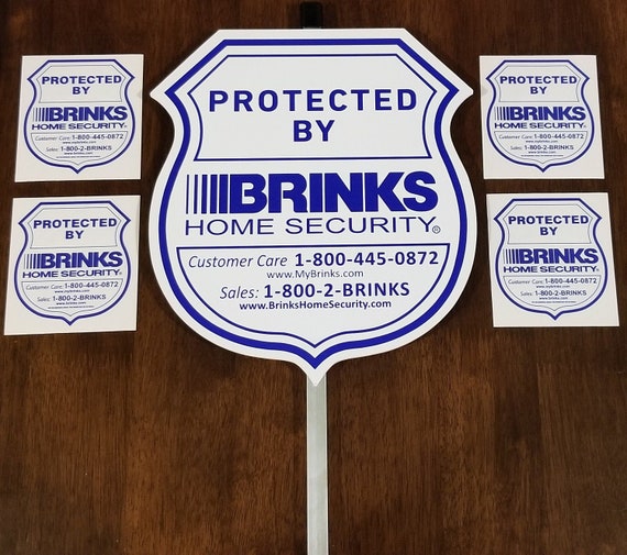 1 Brinks Home Security Yard Sign With 4 Decals/stickers Etsy