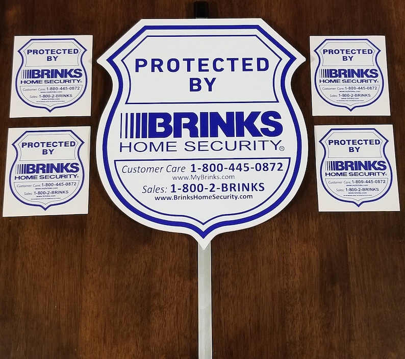 1 Brinks Home Security Yard Sign With 4 Decals/stickers Etsy