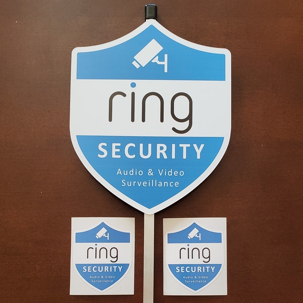 1 Ring Home Security yard sign with 2 decals/stickers