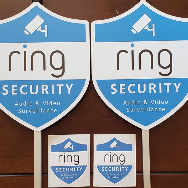 2 Ring Home Security yard signs with 2 decals/stickers