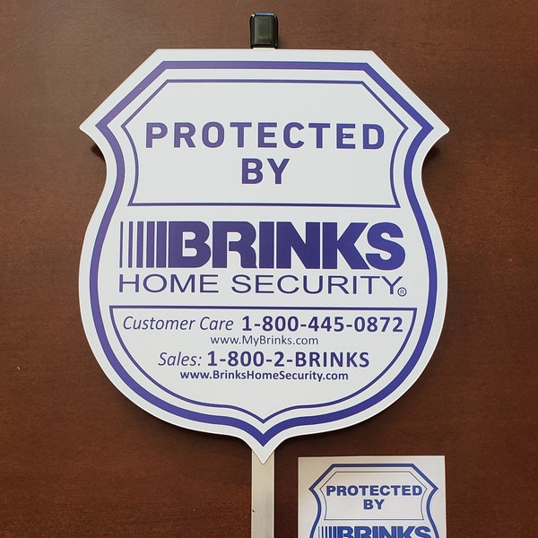 1 Brinks Home Security yard sign with 1 decal/sticker