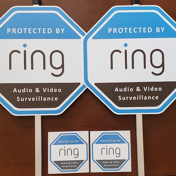 2 Ring Home Security yard signs with 2 decals/stickers