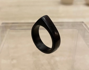 African Blackwood Wood Ring Pointed Custom Handmade