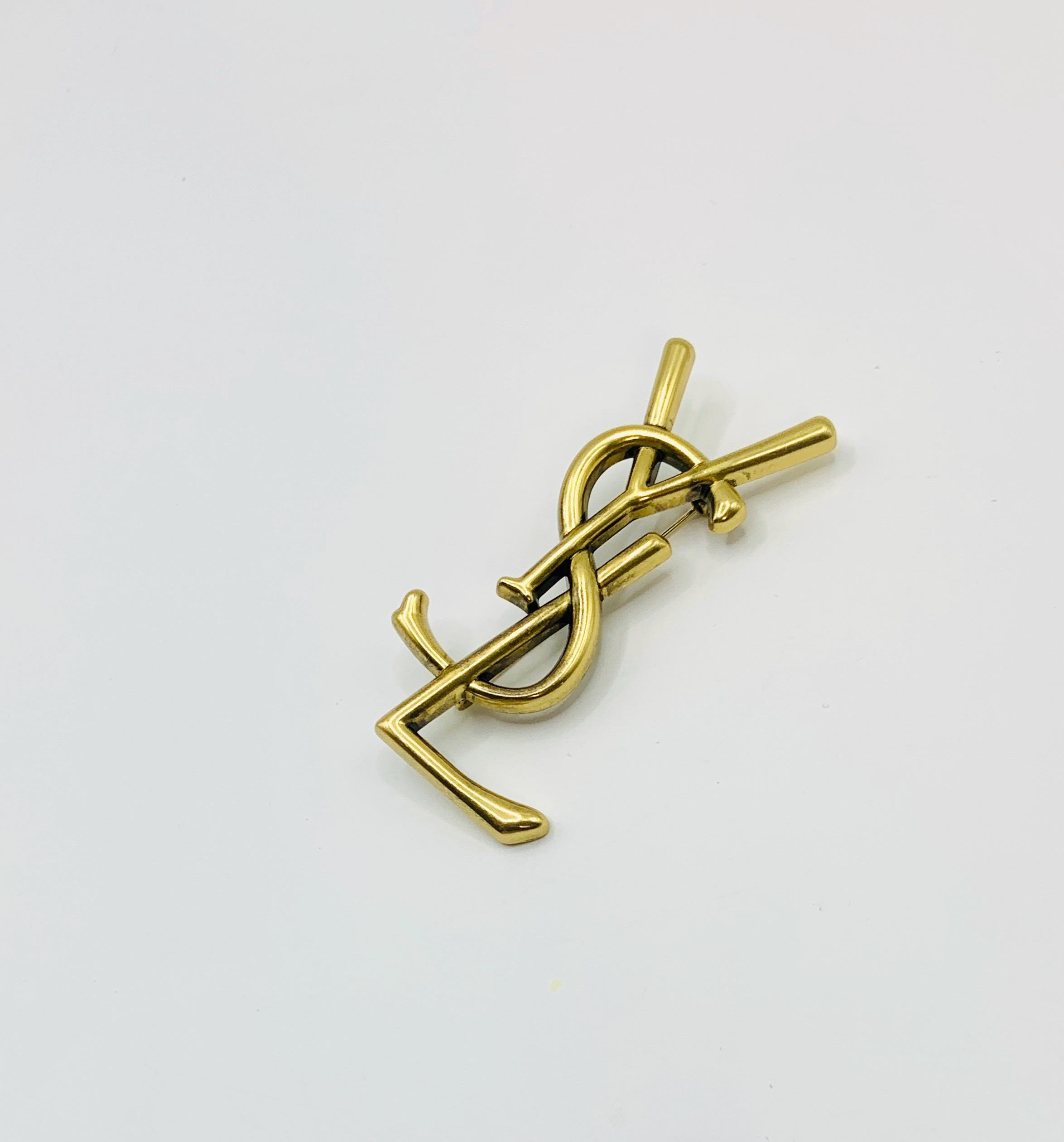 Vintage Brooch With Ysl Logo - Etsy