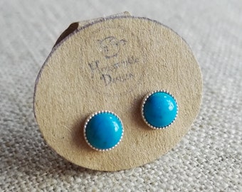 Turquoise Stud Earrings - December birthstone