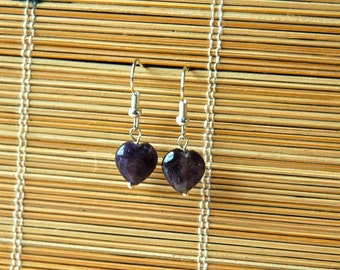 Lovely Amethyst Heart Earrings