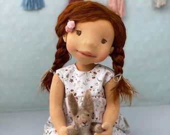 Fully articulated waldorf doll *Miou* 20"