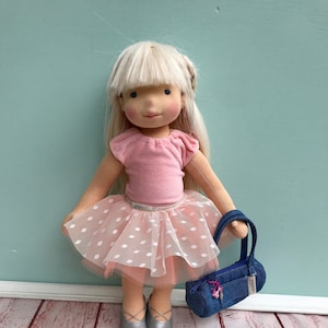 20 inches Ganz Charlotte Plush Doll with Blond Hair and Pink Dress 
