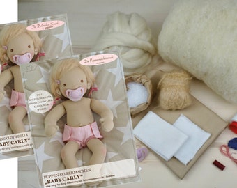 2-in-1: Ebook Baby Carly  & Material-Kit / Doll Making Instruction + Pattern