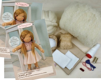 2-in-1: Material kit & Pattern for Doll Juno / Doll Making Instructions and Kit