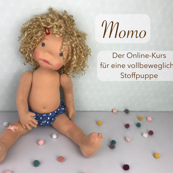 Cours de poupée en ligne "Momo" - coudre une poupée de chiffon entièrement articulée