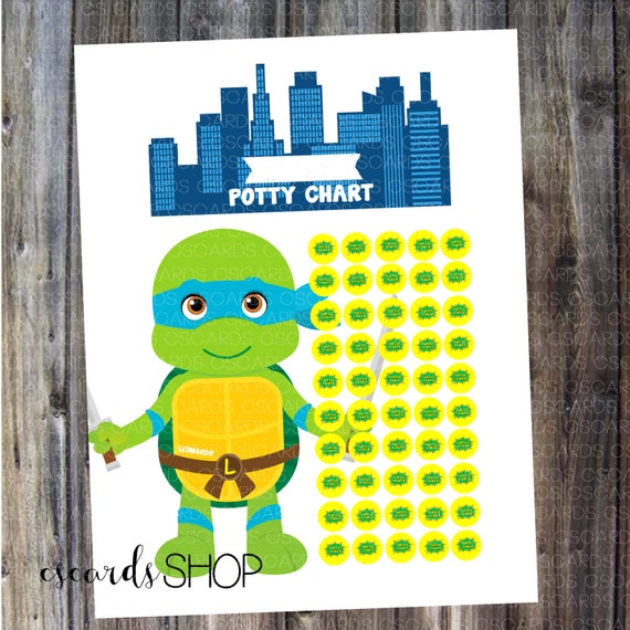 Ninja Turtle Potty Training Chart