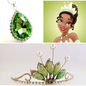 Princess And The Frog Tiara ,Princess Tiana Tiara,Green Princess Tiana Crown,Princess Tiana And The Frog Costume,Princess Tiana Accessories