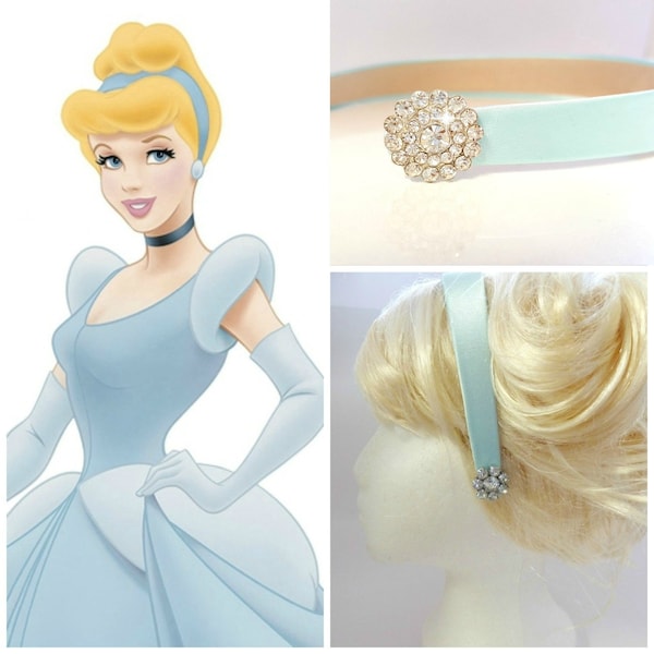 CINDERELLA HEADBAND Cinderella Birthday Party, Cinderella Headpiece, Halloween Cinderella Costume Cosplay ,Light Blue Satin Headband