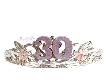 Custom Crown, Custom Birthday Tiara Crown, Custom Woman Birthday Crown, Personalized Age/ Number Birthday Tiara Crown, Girls Birthday Crown