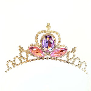 Rapunzel Crown Tiara, Pink & Purple Birthday Crown Fits Birthday ...