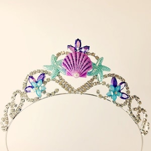 The Little Mermaid Crown Mermaid Party Crown Fits Mermaid Birthday Outfit, Mermaid Costume Dress, Mermaid Tutu Outfit, Mermaid Shirt