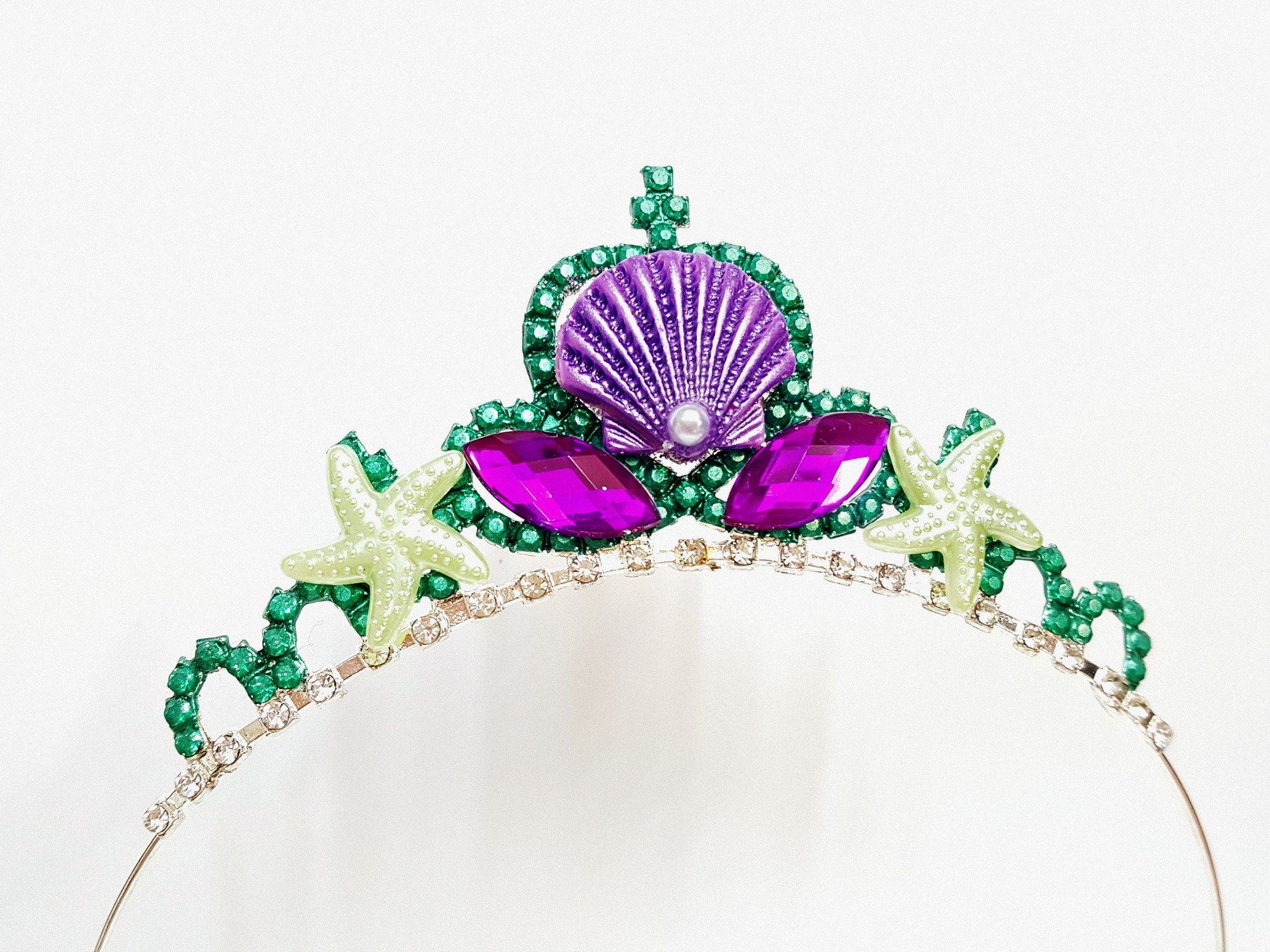 8 Couronnes en carton de Princesse Sirène iridescente : Deguise