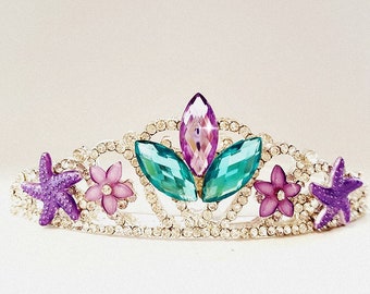 Nouvelle couronne de sirène pour fille, bandeau de fête petite sirène, idéal pour un cadeau d'anniversaire, accessoire photo sirène, bleu sarcelle pourpre, coupe aqua, enfants et adultes - France