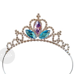 Corona de sirena para niñas, diadema de sirenita ideal para cumpleaños, accesorio para fotos de sirena, color morado y verde azulado, ideal para niños y adultos. Only Crown Style 2