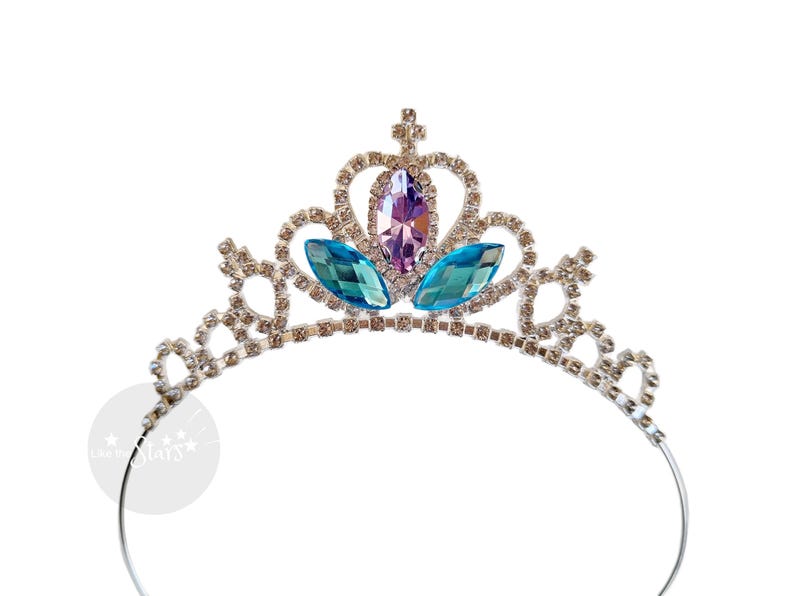Corona de sirena para niñas, diadema de sirenita ideal para cumpleaños, accesorio para fotos de sirena, color morado y verde azulado, ideal para niños y adultos. Only Crown Style 2