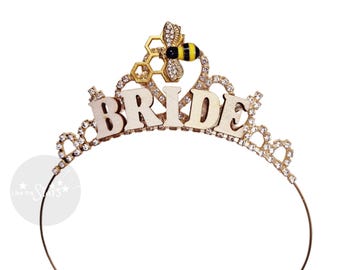 Honey Bridal Shower Crown Tiara, She Found Her Honey Bachelorette Party, Meant to bee, Bride Gift, Hen Accessories