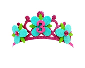 Queen Poppy Birthday Crown, Trolls Party Headband, Costume Outfit Accessory