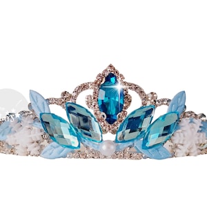 Couronne de flocon de neige, couronne d'Elsa pour enfants, couronne d'anniversaire d'hiver, bandeau de reine des neiges ELSA, diadème d'Elsa, tenue d'anniversaire Costume Elsa