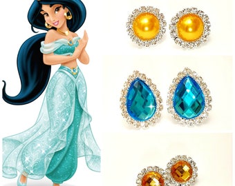 Princess jasmine clip shop on earrings