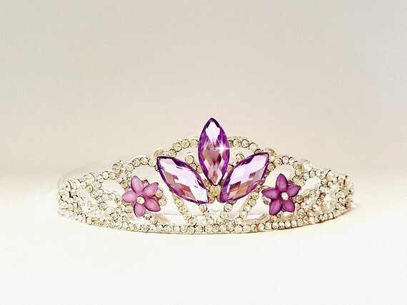 Girl Party Purple Princess Rapunzel Sophie Crystal Costume Crown Head Tiara