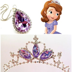 Sofia The first Tiara and Magic Amulet PRINCESS SOFIA Crown & Princess Sofia Necklace The Perfect Christmas Gift ,Princess Sofia Headband image 1