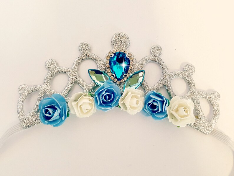Elsa Birthday Flowers Headband Frozen Crown Headband Frozen Etsy