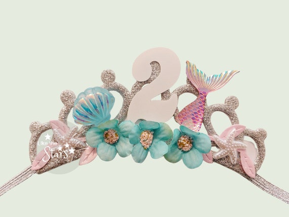 Mermaid Birthday Crown Headband Mermaid Birthday Party Crown Fits