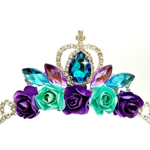 Birthday Mermaid crown ,Mermaid flower Crown Mermaid Birthday Outfit, 1st Birthday Outfit, Mermaid Photo Prop, Mermaid cake smash outfit