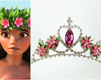 Moana Crown, Moana Flower Tiara , Flower Headband, Moana Halloween Costume Moana Flower Headband , Moana Birthday Crown , Hawaiian Crown