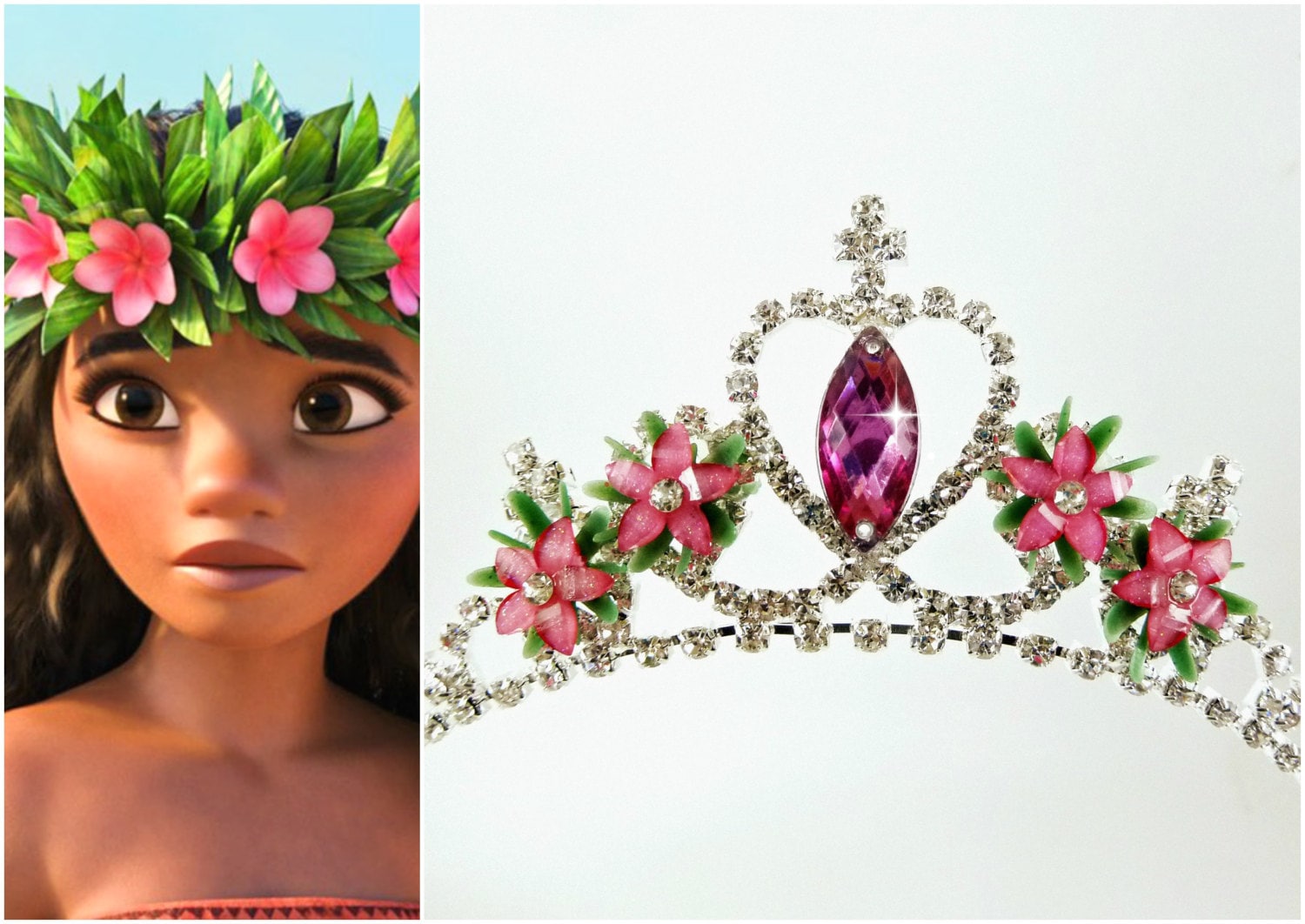 Atorhcer Vaiana Costume pour enfant avec collier, couronne de