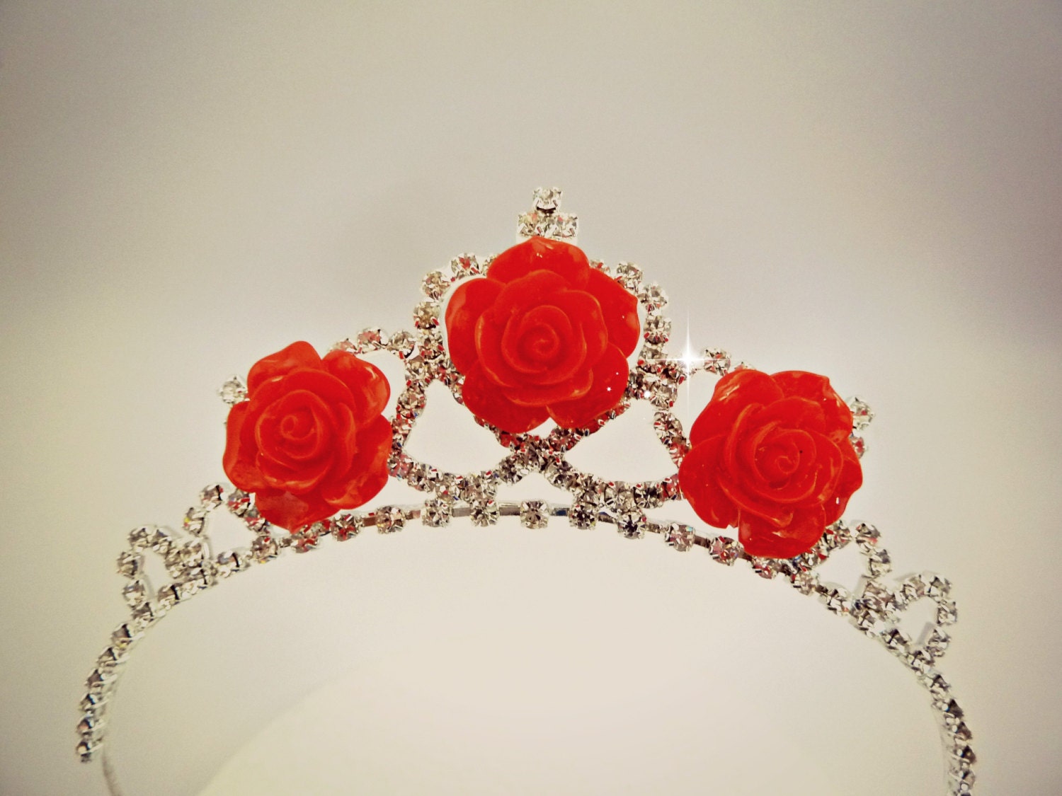 Princess Belle Tiara The Beauty And The Beast Belle Red Rose Etsy Uk