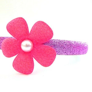 Doc McStuffins HEADBAND Birthday Party II Doc McStuffins Headband Halloween Costumes II Purple Headband with Pink Flower and Pearl