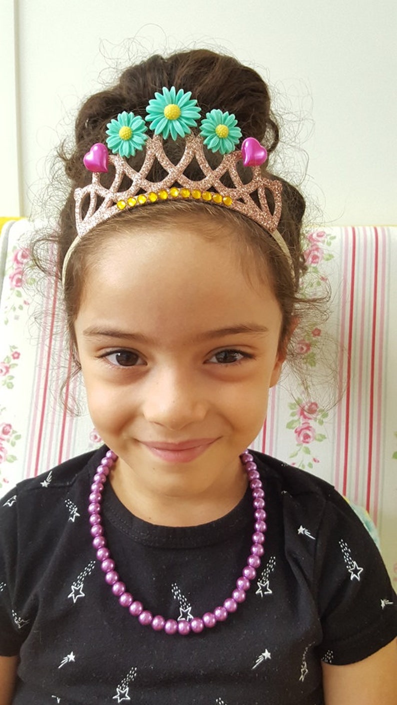 Fancy Nancy Birthday Crown, Flower Girl Tiara, Outfit Costume Accessory image 3