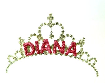 Custom Tiara Name Crown, Personalized Tiara, Personalized Crown, Custom Birthday Crown Name, Custom Princess Birthday Tiara, Birthday Crown