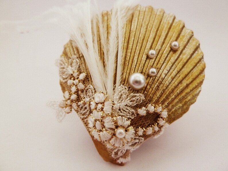 Mermaid Sea Shell Wedding Headpiece Gold Sea Shell Jeweled - Etsy