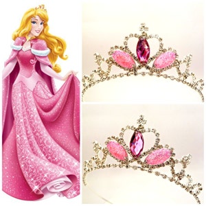 Princess Aurora Sparkle Tiara Sleeping Beauty Crown Headband,Sleeping Beauty Tiara,Princess Aurora Crown,Sparkle Pink Tiara,Aurora Headband