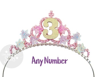 NEW Kids Birthday Headband, Customize Any Number Age Birthday Tiara, Princess Birthday Crown, Baby First Birthday Crown, Girls Birthday Gift