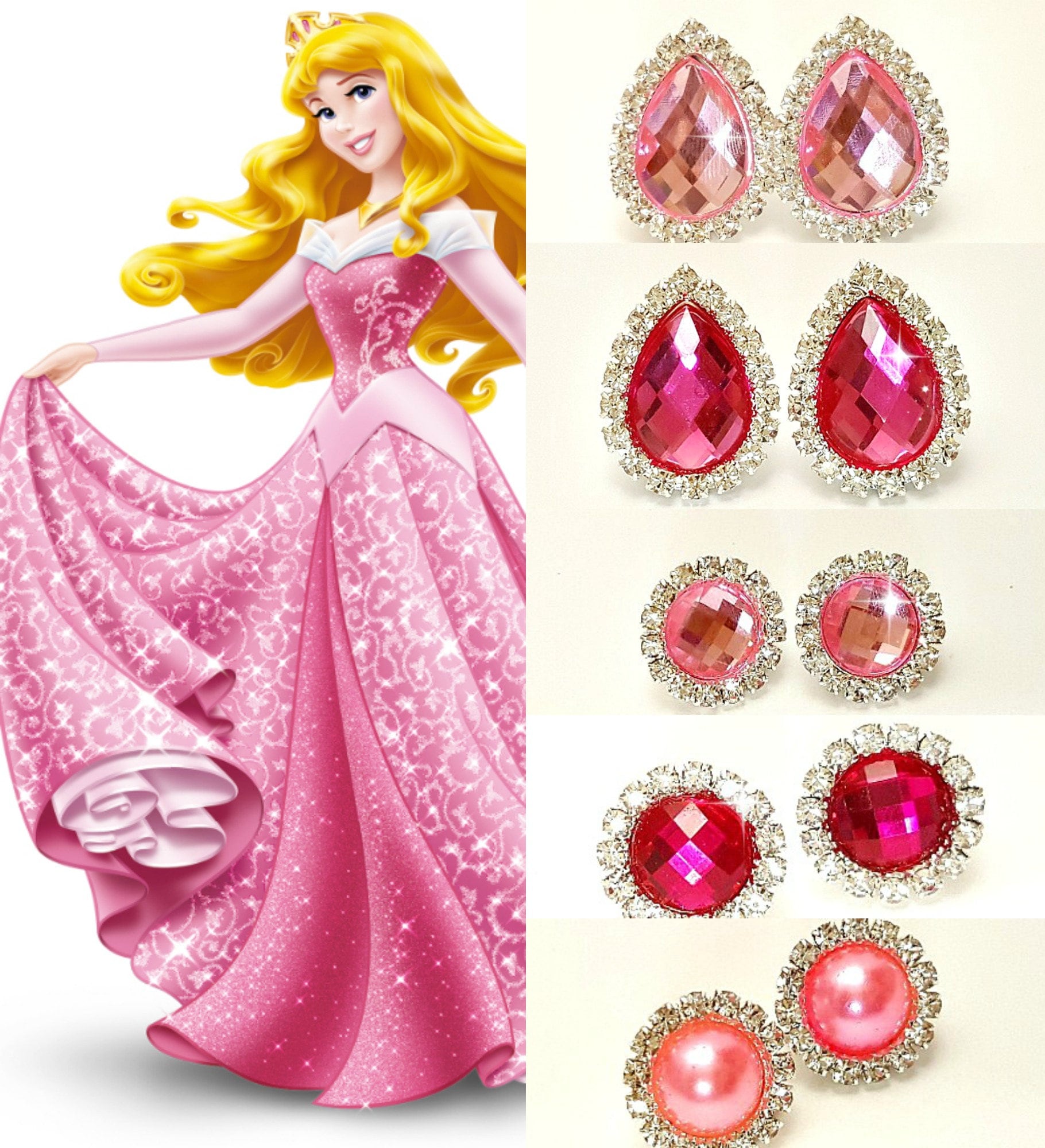 Disney Princess Stick-on Earring and Ring Set